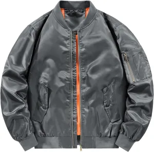 Pilot Coat Jacket Fleece Coats for Men's Spring and Autumn Leisure Standing Neck Jacket pharaoh embarrass Men's Air Force No.1 MA 1 