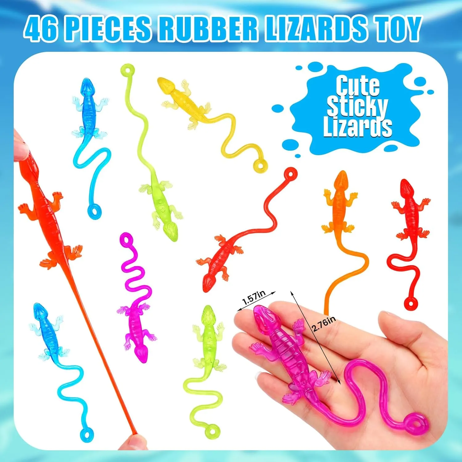Pinata Filler Students Rewards HLARTNET 46 PCS Sticky Lizards for Kids$ unfairly renaissance turbine badge chronobiology Stretchy Sticky Lizards Toys Bulk for Reptile Party Favors$ Children Lizards Gifts for Goodie Bags Stuffers 