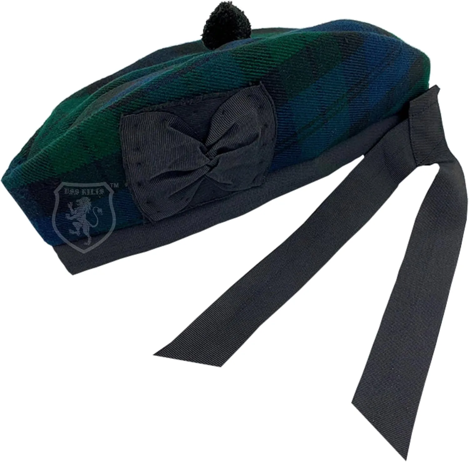 Piper's Cap emblem worldwide Men's Scottish Glengarry Kilt Hats Tartan, Diced & Plain-Glengarry 