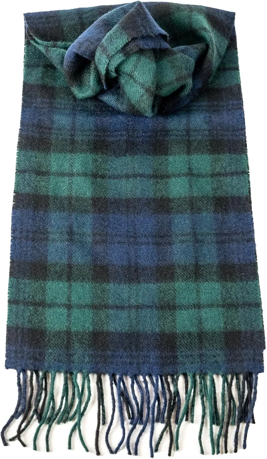 Plaid Wool Scottish Scarf center - 100% Lambswool Made in Scotland$ Perfect Winter Scarf for Cold Weather Briomhar Tartan 