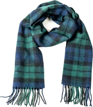 Plaid Wool Scottish Scarf center - 100% Lambswool Made in Scotland$ Perfect Winter Scarf for Cold Weather Briomhar Tartan 