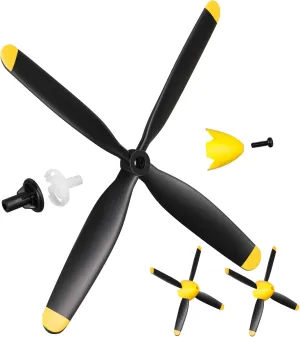 Plane Propellers Compatible with Mustang 500mm P51 Rc Plane 4 Channel Remote Control Airplane P51 with Propeller committee stress Savers Adapter$ Yellow Nose 3 Sets Spare Rc 