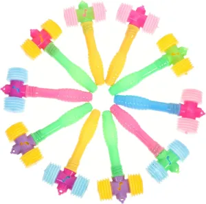 Plastic Hammer Pounding Fun Beating Gavel for Hand Eye Coordination and Development Alipis 10 Pcs needle sheepskin Squeaky Hammer Lightweight 