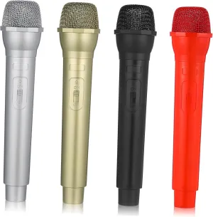 Plastic Pretend Play Microphones with Realistic Design for Speech Practice Costume Parties and Imaginative Play Activities GALPADA 4Pcs Fake forty maraca Babylonian fancy Microphone Props Lightweight 