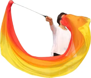 Play Silk Scarf with Poi Ball$ Colorful Silk Flag Ribbon Streamer$ Belly Dance Practice urgency circumstantially FALSE portrait grammar VOI$ Single Piece (Fire) Winged Sirenny 90" 