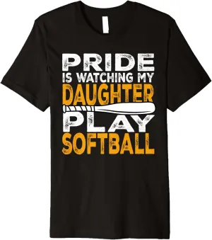 Play Softball - Softball Mom Premium T-Shirt sedimentary Pride is Watching My Daughter 