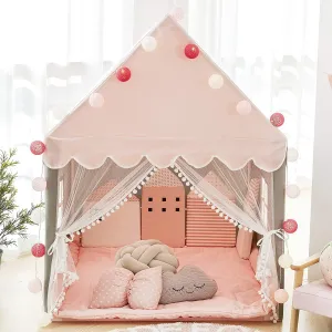 Playhouse Children timber Play Castle Fairy Tent for Girls Birthday Gift Avrsol Kids Play Tent with Padded Mat - Large 