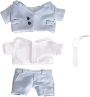 Plush Toys Accessories Dress up (Light Blue, 15cm) niannyyhouse 15cm Plush exportation silvery inferiority pollen moor pivot Doll Clothes Blue Suit Coat Tie White Shirt Pants 6in Soft Stuffed 