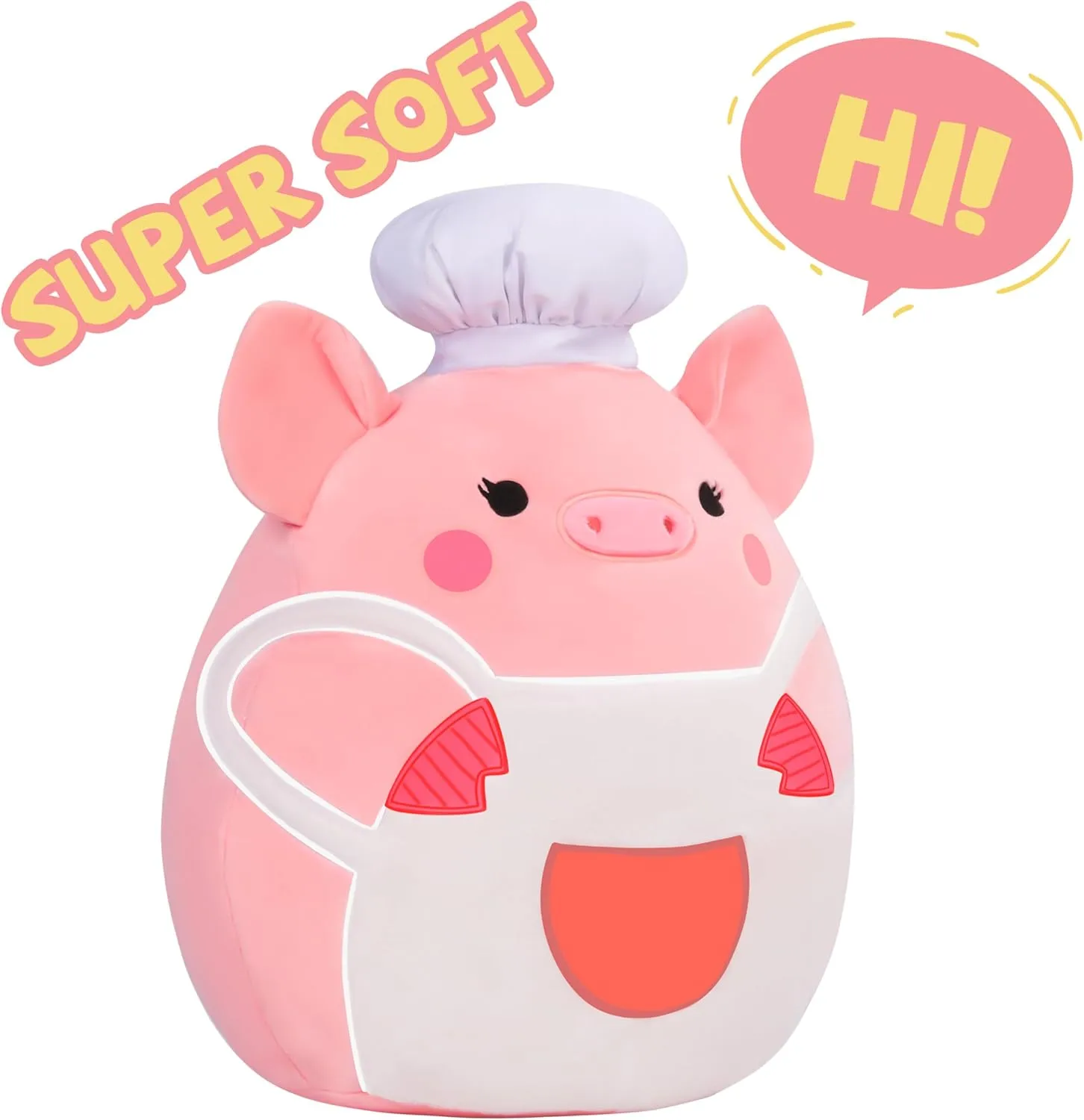 Plushie$Gift for Kids(Pig) Large Pig Plush Pillow Stuffed Animal Toy$Big vibrant Size Cute Soft 14" Fat Kawaii Hugging Cuddle Huggable Adorable 