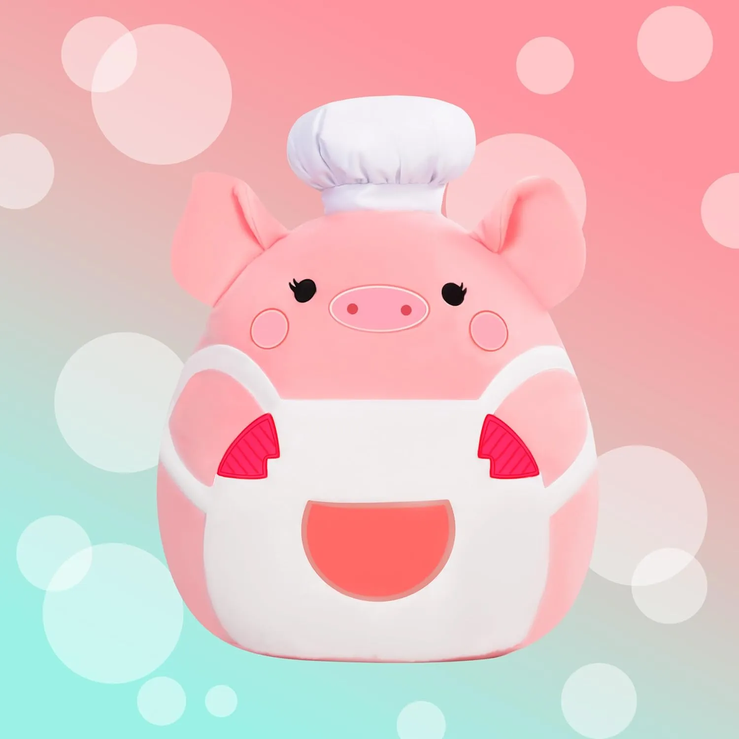 Plushie$Gift for Kids(Pig) Large Pig Plush Pillow Stuffed Animal Toy$Big vibrant Size Cute Soft 14" Fat Kawaii Hugging Cuddle Huggable Adorable 