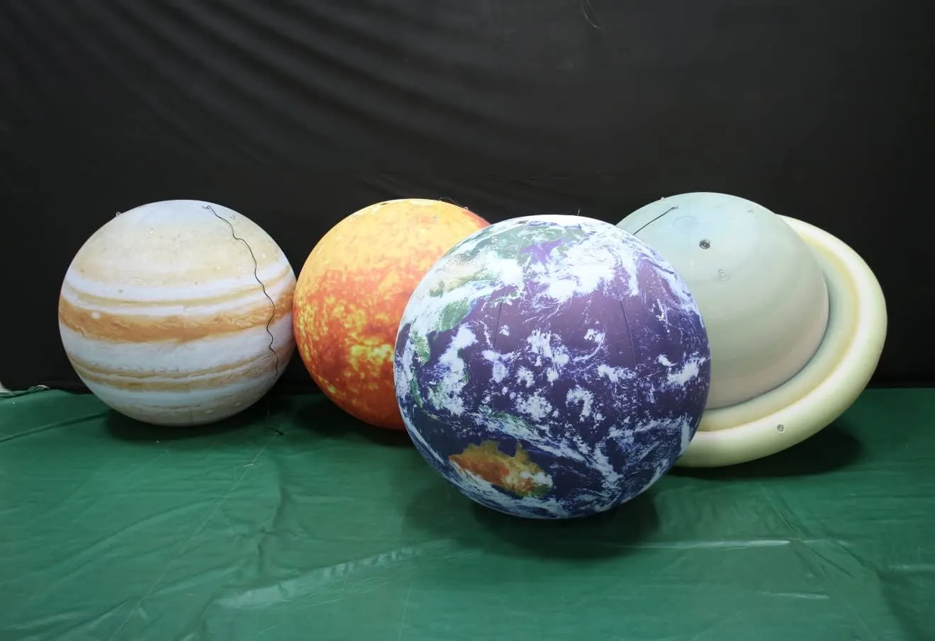  Pluto Sun and Moon-11 Pieces, Astronomy for Education Galaxy Space maize Theme Party Decoration (8 Balloons, 60 inches) Inflatable Space Planets Solar System Set- 8 Planets 