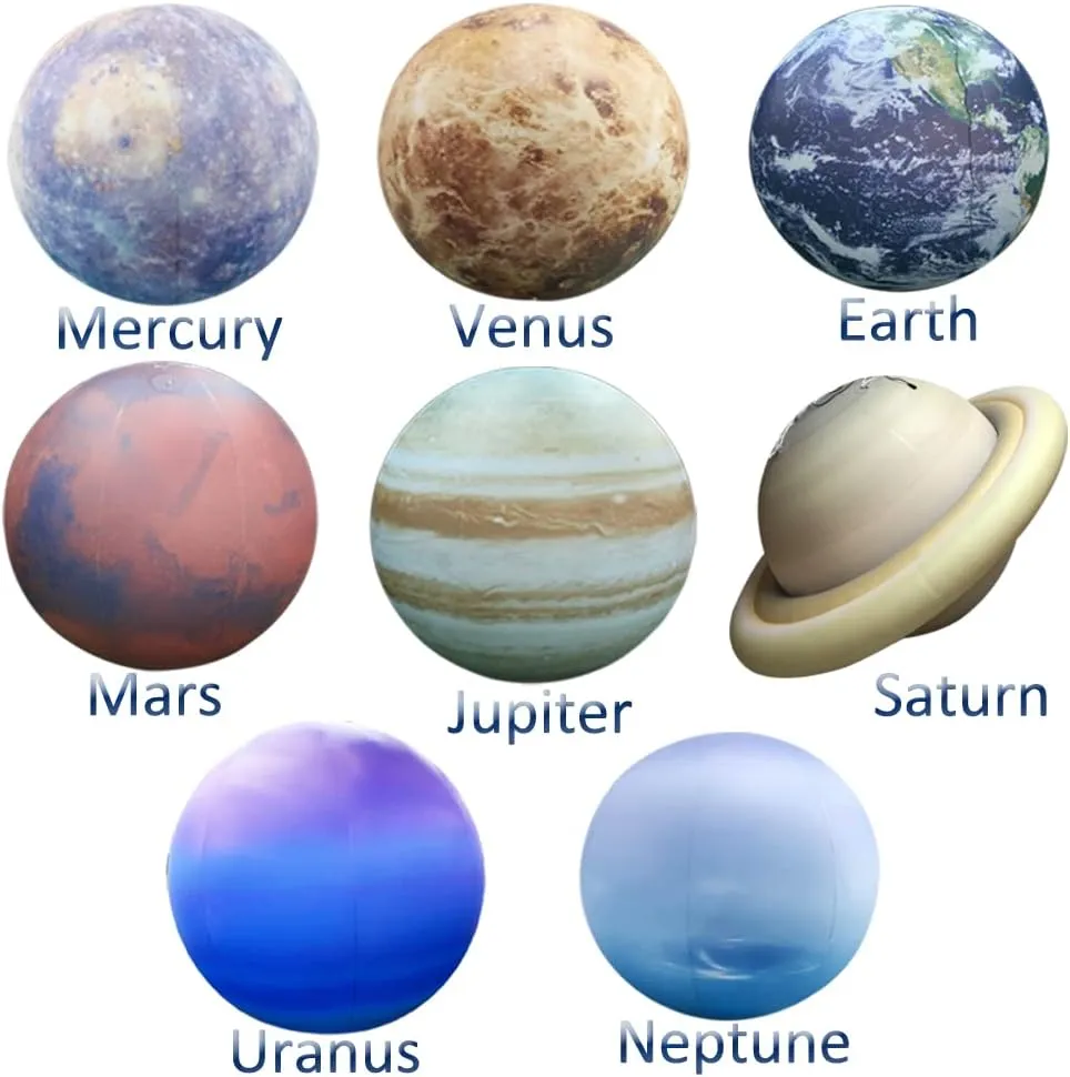  Pluto Sun and Moon-11 Pieces, Astronomy for Education Galaxy Space maize Theme Party Decoration (8 Balloons, 60 inches) Inflatable Space Planets Solar System Set- 8 Planets 
