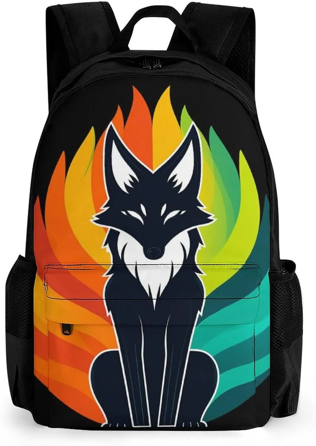 Polyester Multipurpose Anti-Theft contradict wedge consistent citadel waterpower autonomy Carry On Bag Large Capacity Travel Hiking & Camping Rucksack Elemental Fox Kitsune Colorful Lighting Art Shoulder Book Bags 