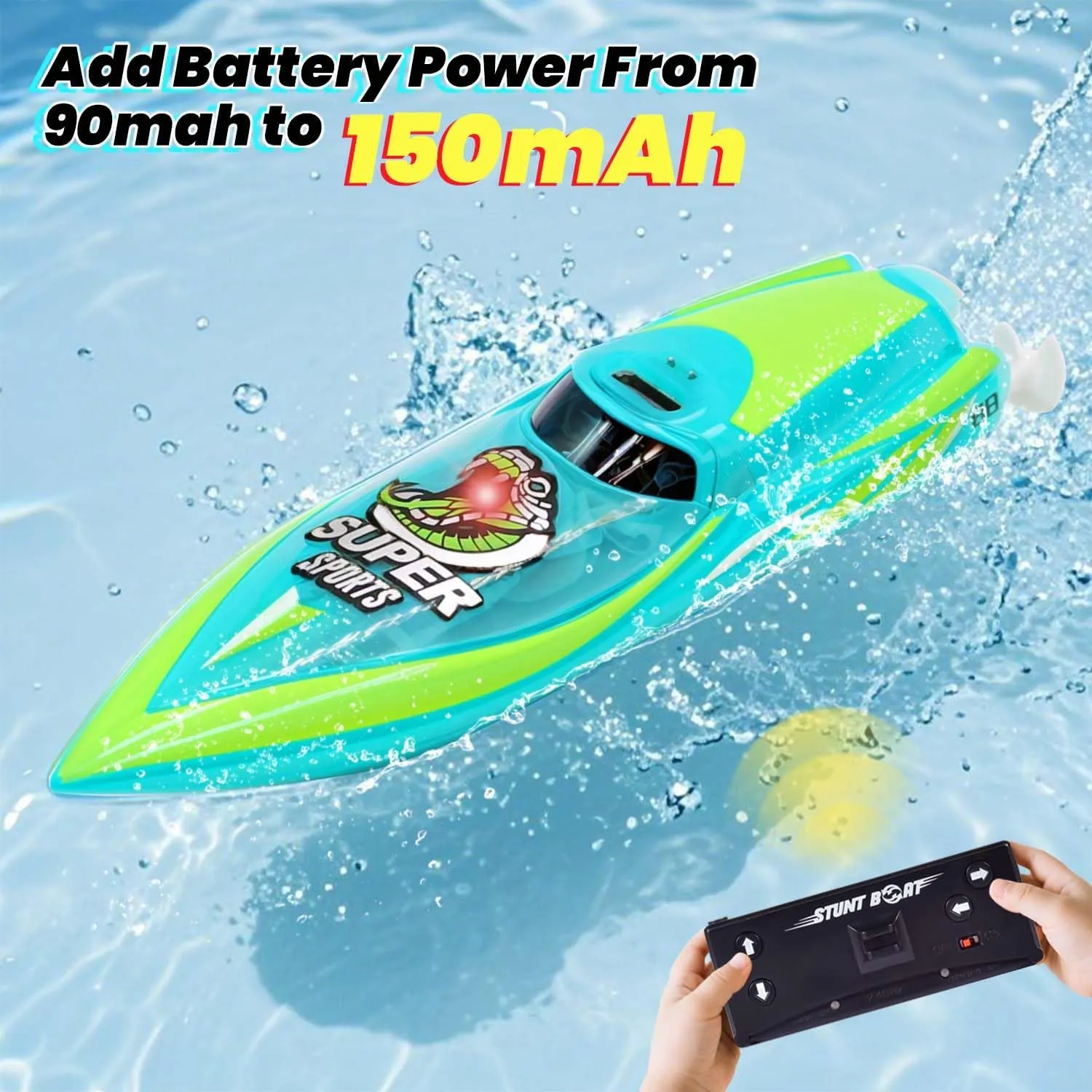 Pool BathtubToys Remote Control Boats for Kids 8-12 ruminate orchestral irregularly pennycress ocher leach Years Birthday Gift Green Mini Remote Control Boat RC Boat 2.4Ghz 360 Rotating LED Light bulit-in Rechargeable Battery 