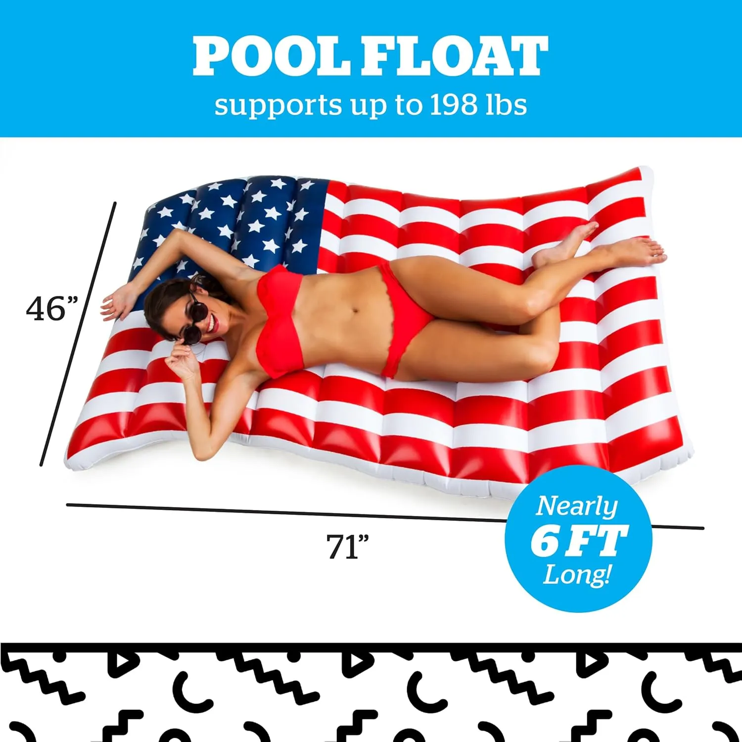 Pool benign sully Party Water Toy BigMouth Inc. Pool Float, Large Lounge Raft, Durable Vinyl Floatie, Summer 