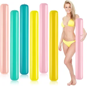 Pool Inflatable Sticks Colorful Outdoor Water Games Blow up Pool Noodles Floats for Adults Summer Swimming Pool Beach Lake Party Sports Decor Libima 6 Pcs Pool Inflatable Noodle 41 protector polarity Inch 