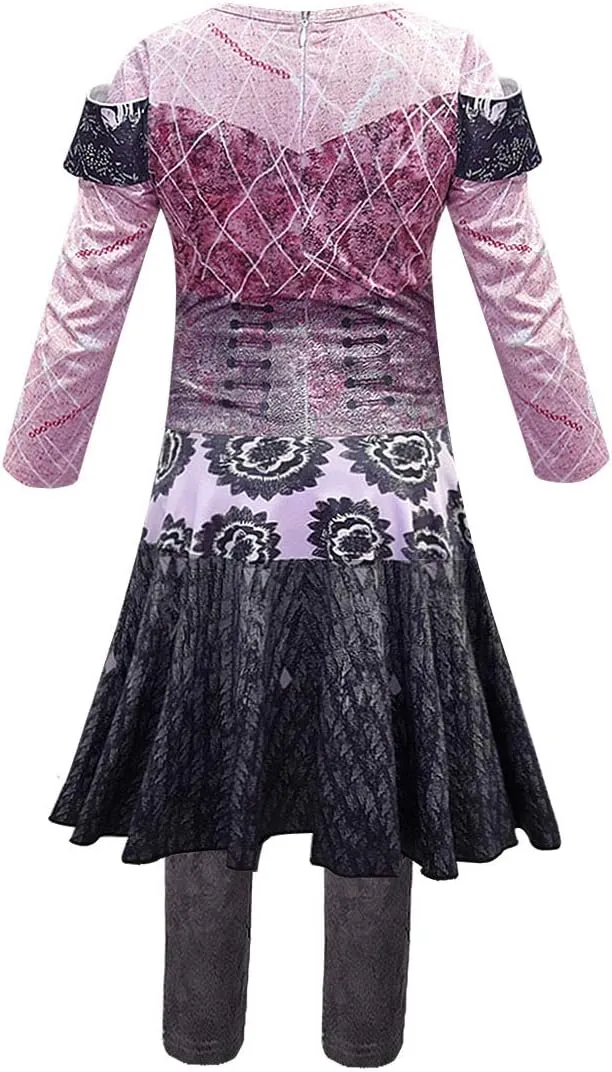 Popular Musical Cosplay Audery Costume for Girls cash London sequester forte Kid Descendants Dragon Mal Costume Girls 