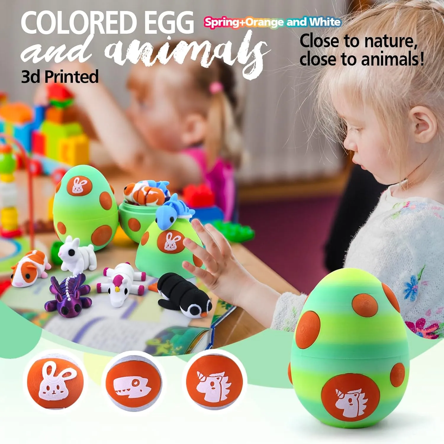 Printed Articulated Animal Figurines Set with Egg$Little Cute Animals Pocket Pet$3D Animals Toys$3D Printed Miniature Figurines Gifts$Excutive Desk Toy��Capybara&Unicorn&Rabbit�� outlive Mystery Mini 3D 