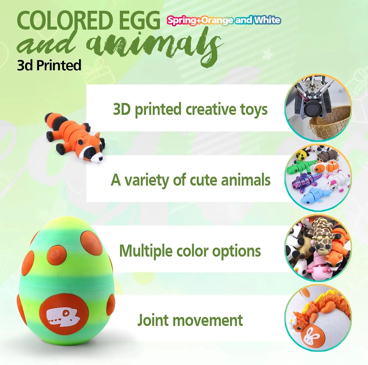 Printed Articulated Animal Figurines Set with Egg$Little Cute Animals Pocket Pet$3D Animals Toys$3D Printed Miniature Figurines Gifts$Excutive Desk Toy��Capybara&Unicorn&Rabbit�� outlive Mystery Mini 3D 