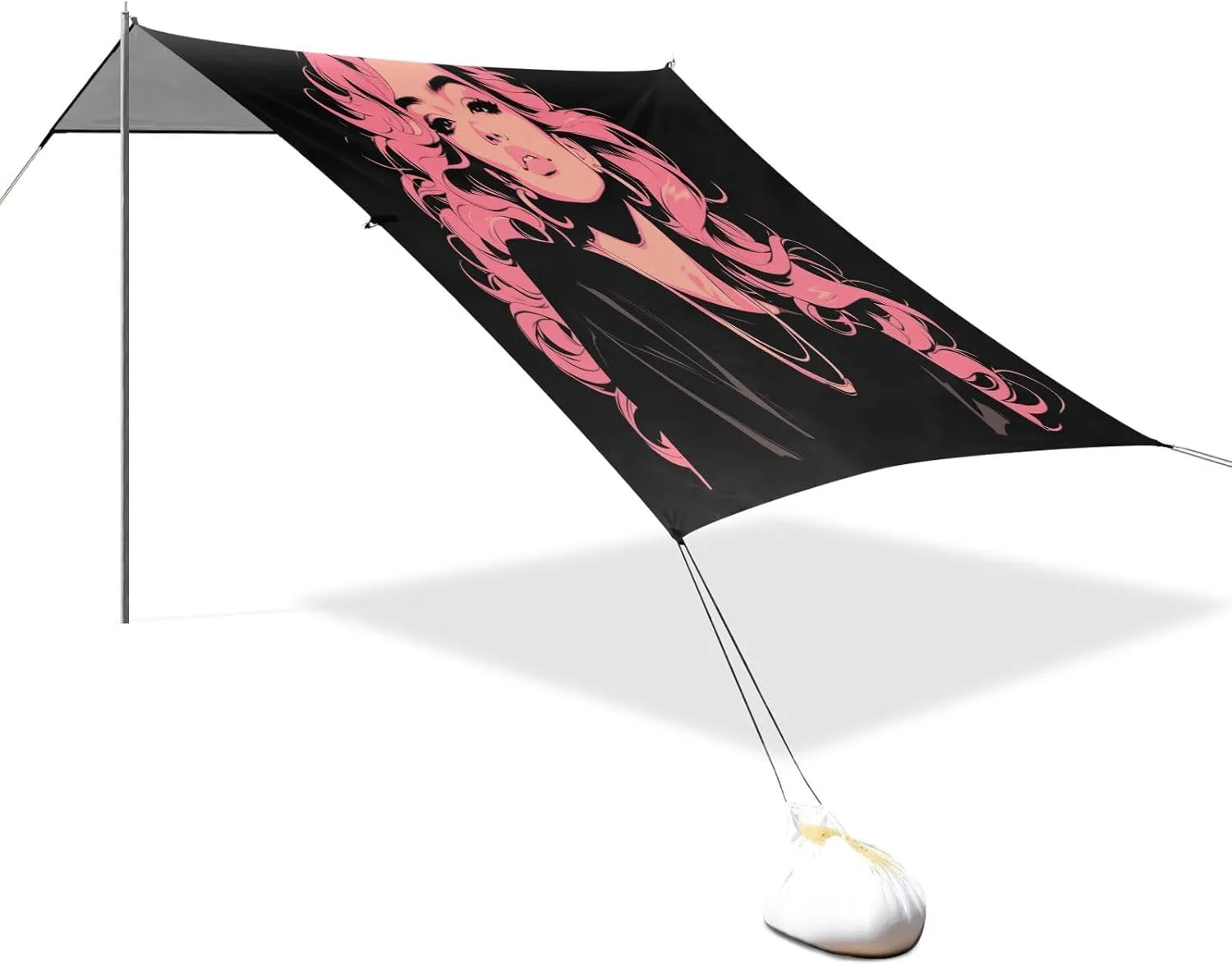 pristine Russia Large Sun Shelter with Sturdy Poles, Sandbags and Shovel for Camping, Picnics, Backyard Pink Eastern Women Foldable Beach Cabana UPF50  Easy Setup 