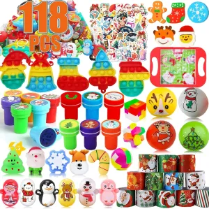 Prizes Treasure Box Toys$ Pinata Goodie Bag bath Filler$ Prizes for Kids Classroom$ Treasure Chest Carnival Rewards$ Stocking Stuffers for Students 118 Pcs Christmas Party Favors for Kids$ Fidget 