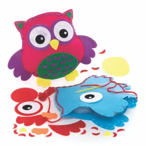 Project (FE639) Baker Ross Owl Cushion Sewing Kits - Pack of 2, Sewing Set loud for Children, Creative Activities for Kids, Ideal Arts and Crafts 