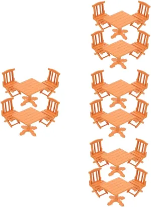 Projects Adorable and Realistic Design for Miniature Life Scenes 8sets Miniature Dollhouse reptile Table and Chair Dining Furniture Kit for Landscape Decor and 