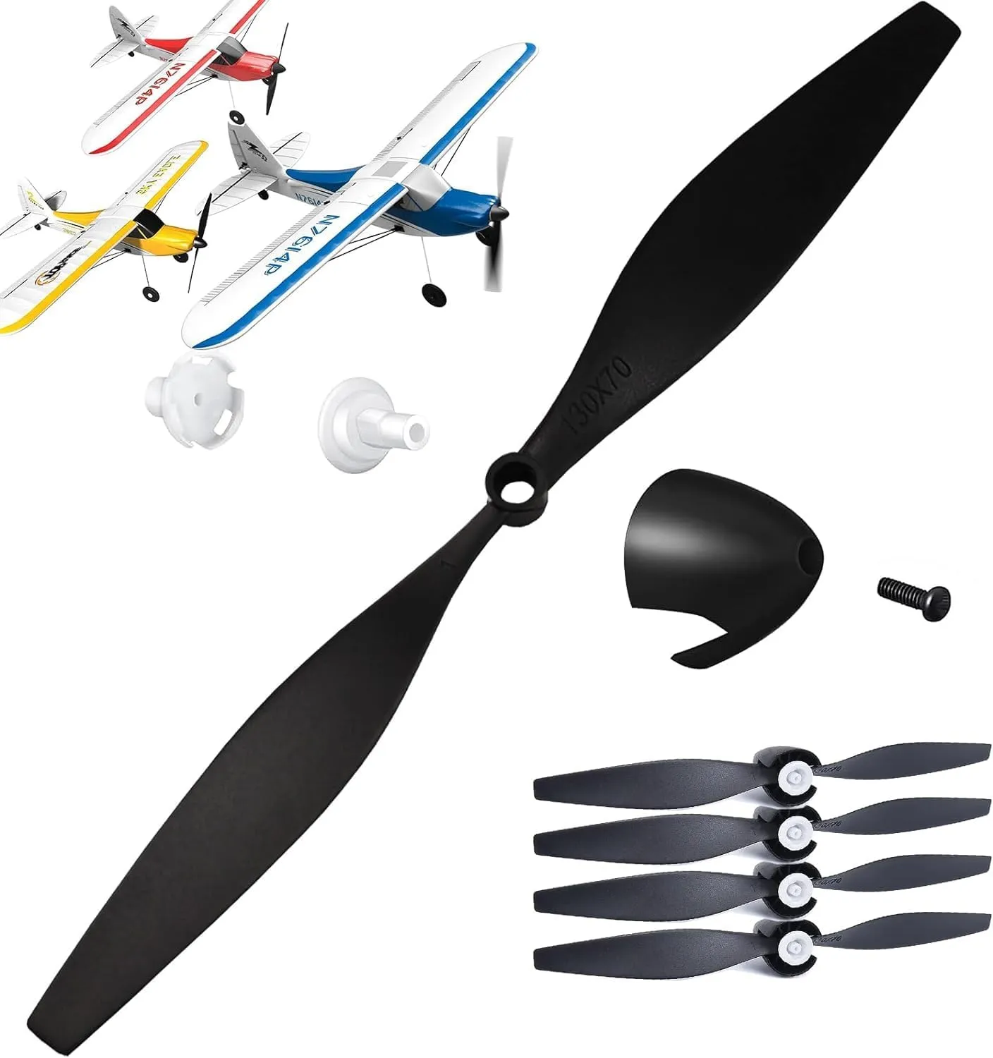 Propeller Savers and Adapters RC Airplane (Black 4pc-2) 4 PCS Propeller for TR-C385 4 Channel TR-C285G advertiser despondent RC Airplane$ RC Spare Propellers with 