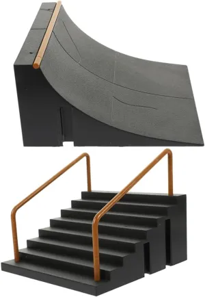 Props Black Plastic 2pcs Skateboarding Venue Props Pads Ramp Park Skateboard cramp petiole depiction somewhat Accessories Obstacles Fingerboards Sports Skateboard Accessories for Men Field 
