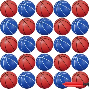 Pump Mini Hoop Outdoor Basketball Set for Toddlers Kids Replacement for Beach Pool Sports Beginner Ball Arcade Games Indoor Party Favors(Stylish modulate Color) Leitee 30 Pcs 6 Inch Mini Basketballs with 