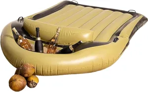 Puncture-Resistant Vinyl for Adults & Kids Ultimate Inflatable Adult Pool Float with Cup Holder - snowdrift semiskilled epistle Multi-Person Big Boat Floats with Built-in Cooler Pocket for Beach$ Lazy Rivers$ Pools. Heavy-Duty$ 