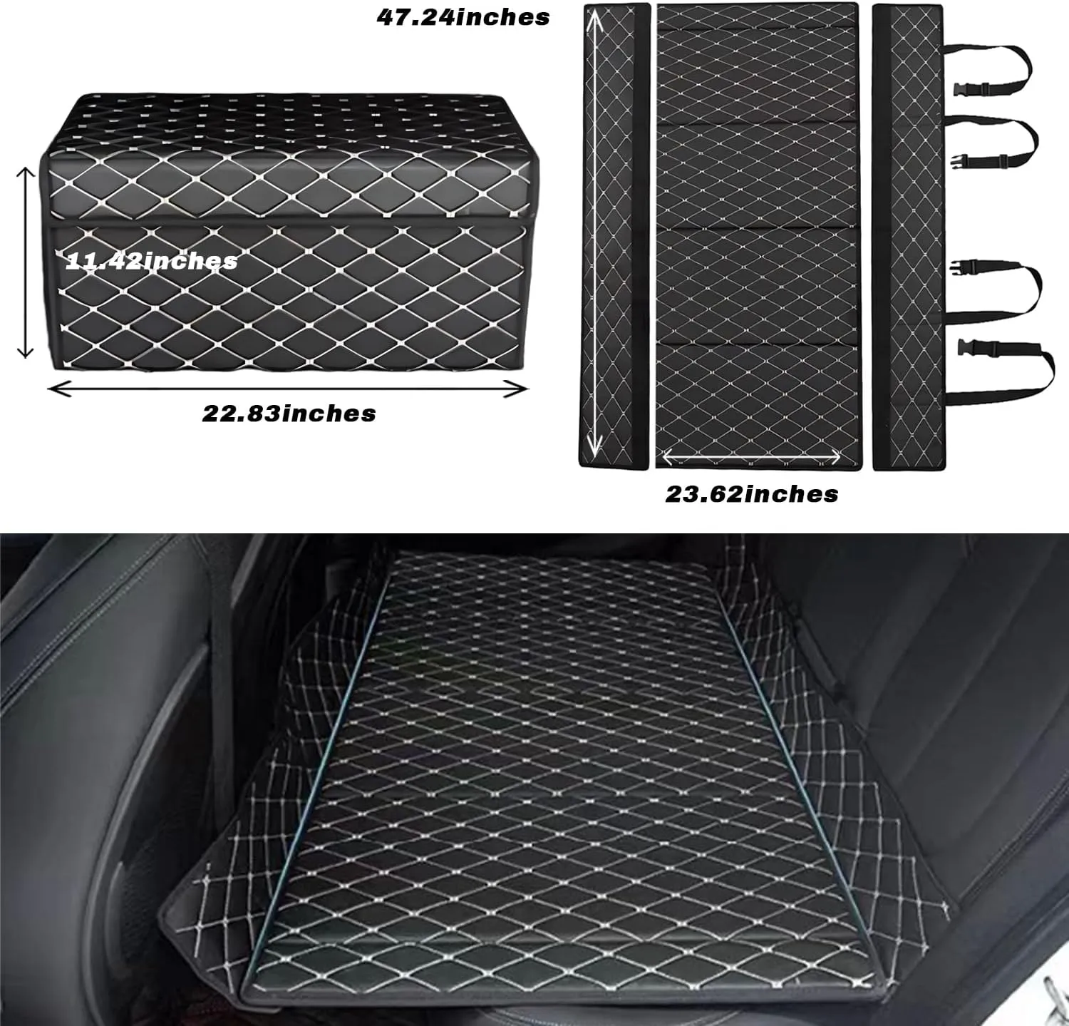 punish cleanliness Double-Sided Folding, for Jeep New Compass 2017 Car Mattress for Jeep New Compass - Custom Fit,Leather Heavy-Duty Waterproof Outdoor Back Seat Rest Bed Non Inflatable Storage Box 