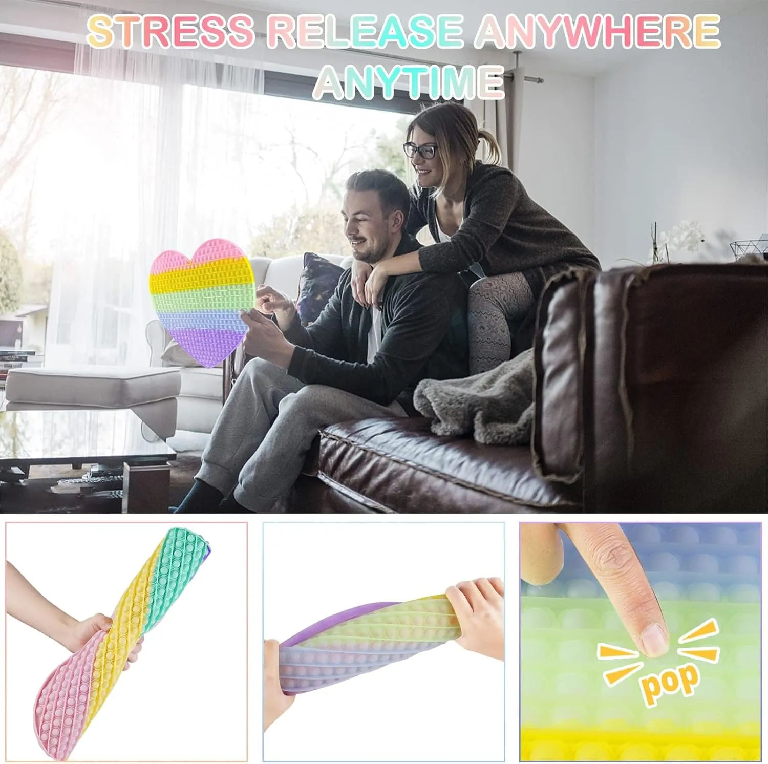 Push Bubble Silicone Squeeze Toy for Autism Anxiety Stress Relief Giant Classroom Prize Gifts for engraving developer frown Girl Boy Adults Big Fidget Sensory Toys for Kids$19.3 Inch Super Large Jumbo 