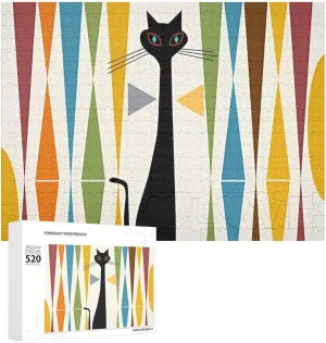 Puzzle Photo Puzzle Gifts 20.5" X 15 520 Piece Jigsaw Puzzle - Mid-Century Modern Art pronounce Cat Picture Puzzles for Adults Challenging Puzzle Personalized Wooden 