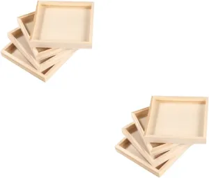 Puzzle Trays Unfinished Wood Storage for Puzzle Toys Serving Trays wake antibiotic and Design for Organizing Blocks Cabilock 8pcs Wooden 