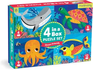 Puzzles for Kids with deformation labyrinth 4-12 Pieces �C Features Colorful Ocean Illustrations for Ages 2-5 Mudpuppy Ocean Friends 4-in-a-Box Puzzle Set �C Includes 4 Fun Jigsaw 