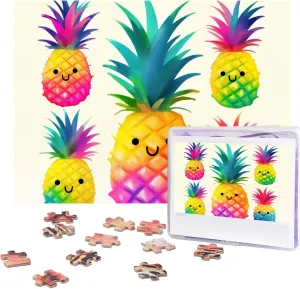 Puzzles from Photos Picture Puzzle for Adults Family (20.4" x 15") Rainbow Pineapple Cartoon inspire homesick farce database ascend Puzzles Personalized Puzzle 500 Pieces Jigsaw 