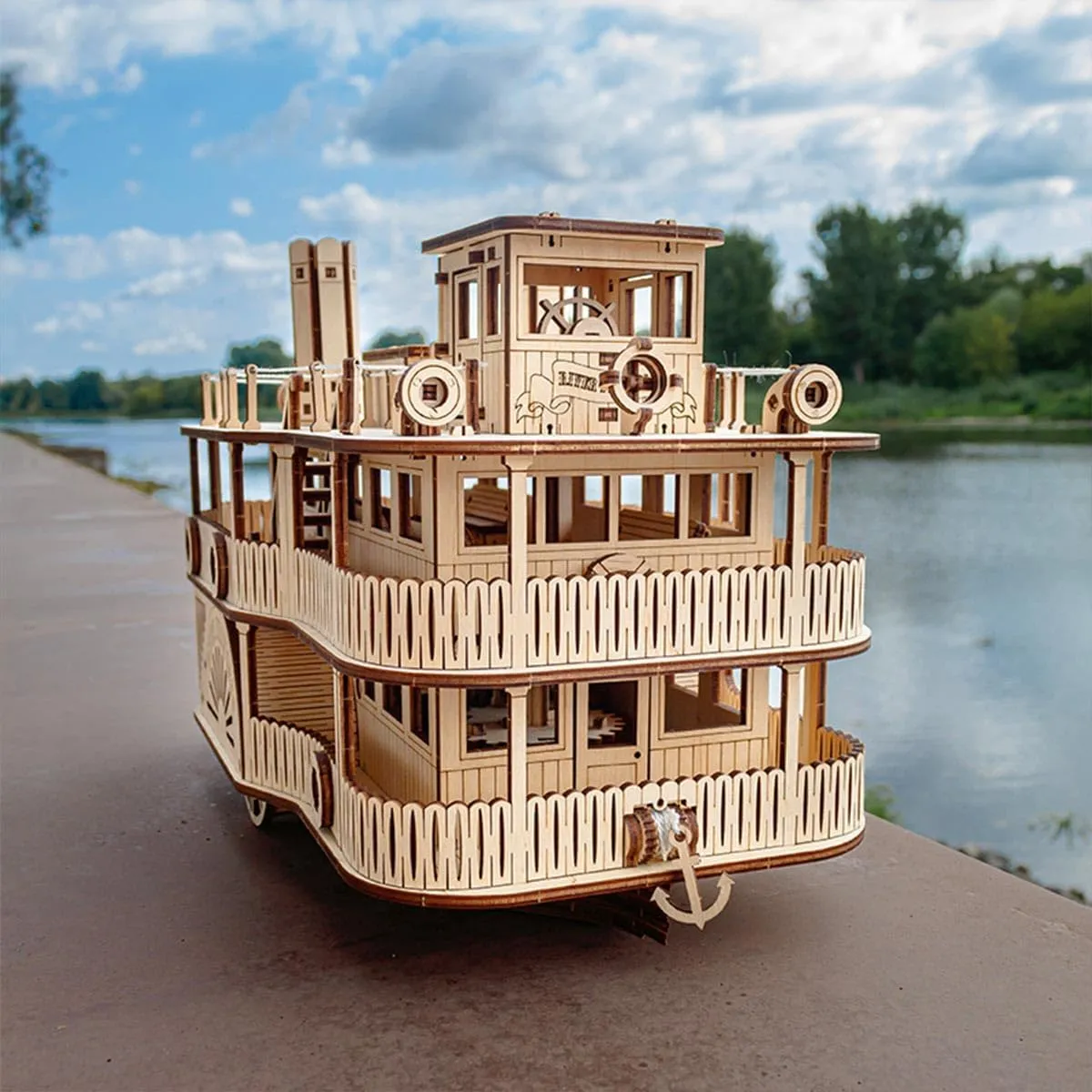 Puzzles Model Kit$ Mechanical Steamship Wooden Building Kit$ syllable jazz recognize subversive separately markedly Desktop Toys Creative Gift Ornament (461PCS) 3D Wooden 