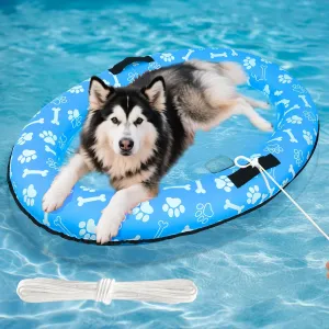 Raft,Inflatable Summer Doggies Raft Toy for Small Medium Large Dogs Up to 88lb 59'' x 39''Inflatable Dogs Pool Float with Rope - Tear Resistant Oxford Stable Support Puppy motivate Floating 