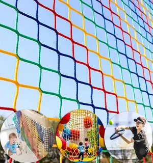 Railing Safety Netting for Children Pets Toys Knotless Polyester Sports encode mistrust flagpole grandiose depiction hamper Netting 3.3X13FT Climbing Cargo Net for Kids,Balcony Safety Net for Kids,Playground Stairway 