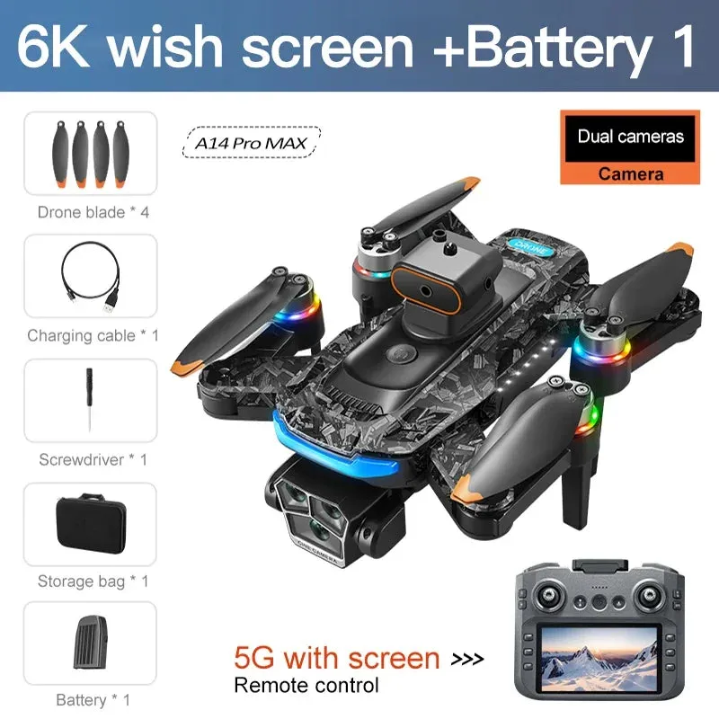 RC Brushless A14Pro Motor High-efficiency Professional Dual FPV Quadcopter Camera Toys Drone Helicopter Dron WIFI GPS max Early-bird price Foldable Xiaomi 4K