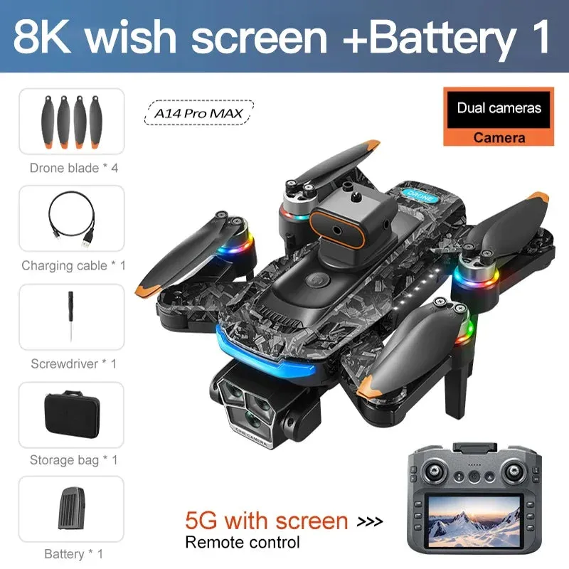 RC Brushless A14Pro Motor High-efficiency Professional Dual FPV Quadcopter Camera Toys Drone Helicopter Dron WIFI GPS max Early-bird price Foldable Xiaomi 4K