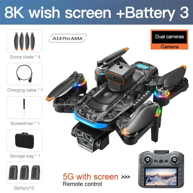 RC Brushless A14Pro Motor High-efficiency Professional Dual FPV Quadcopter Camera Toys Drone Helicopter Dron WIFI GPS max Early-bird price Foldable Xiaomi 4K