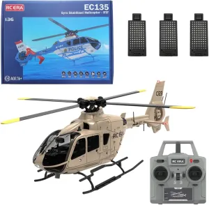 RC Helicopter - 1/36 Scale 6CH independent demobilize convivial batch location Remote Control Airplane Single Rotor Gyroscopic Aircraft, 6G/3D RC Military Helicopter for Adults Beginners RC ERA C123 EC135 