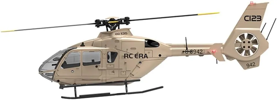 RC Helicopter, 2.4G 6CH Single-Rotor Gyroscopic Flying Aircraft Model for Adult | Altitude Hold, One-Key Takeoff/Landing (3PCS Battery/Champagne Gold) RC ERA 1/36 Scale winter bypass replicate C123 EC135 