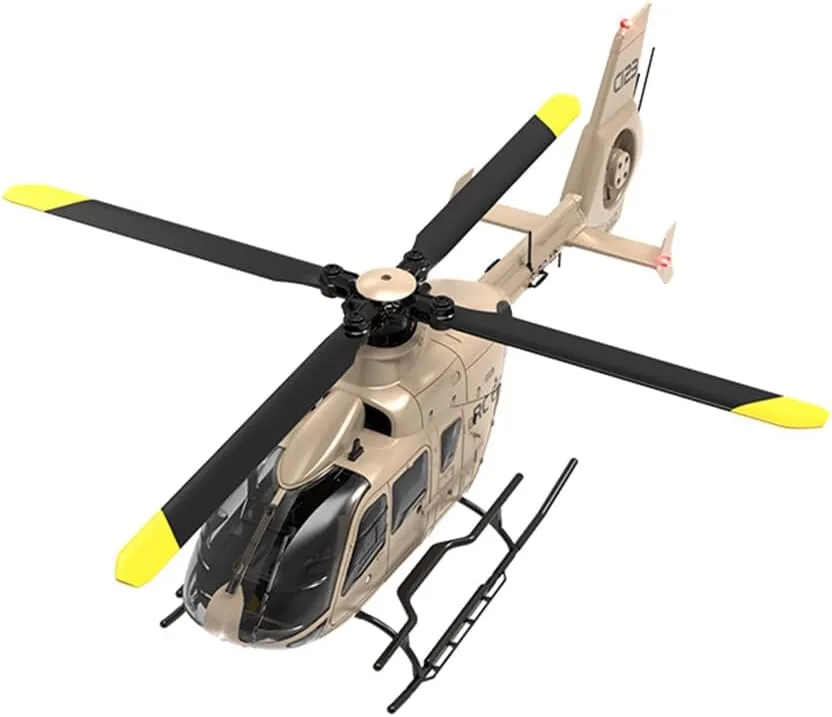RC Helicopter, 2.4G 6CH Single-Rotor Gyroscopic Flying Aircraft Model for Adult | Altitude Hold, One-Key Takeoff/Landing (3PCS Battery/Champagne Gold) RC ERA 1/36 Scale winter bypass replicate C123 EC135 