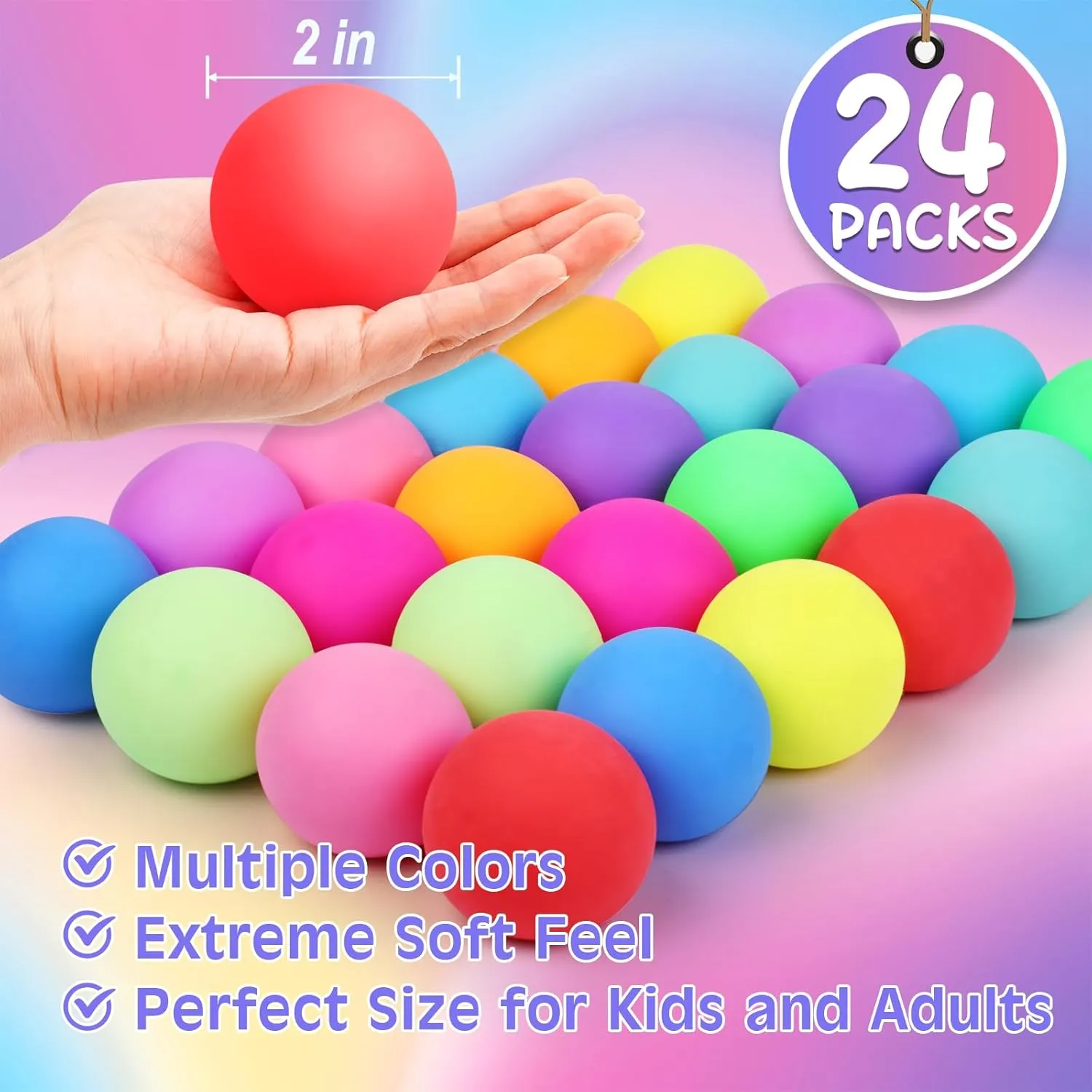 react scraggly Squeeze Balls$Party Favors Classroom Prizes Goodie Bag Stuffers(2") 24 Pack Stress Balls for Kids Adults$Slow Rising Stress Ball$ Fidget Toys for Anxiety Relief$Hand Therapy Sensory Squishy Ball$Bulk 