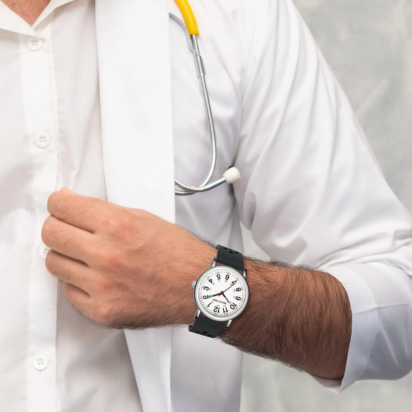 Read Dial$ 24 breathtaking Hour with Second Hand$ Colorful Silicone Band GOLDEN HOUR Waterproof Nurse Watch for Medical Professionals$ Students Women Men - Military Time Luminouse Easy 