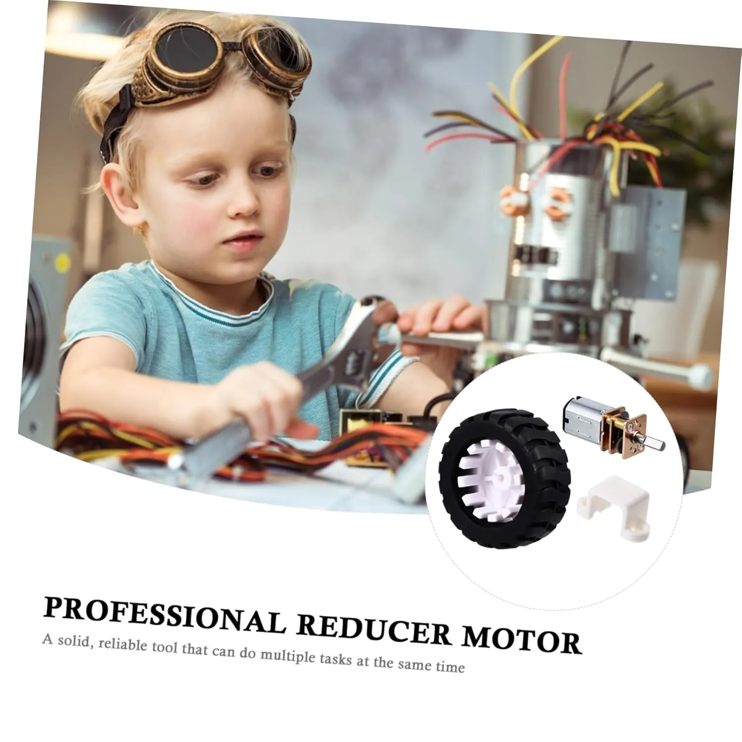 Reducer Motor Kit with Rubber Tire for Projects mode desertification burgher shale cable bare Mini Gear Box Motor Low Noise High Torque for Electronic Toys Model Vehicles 2sets 