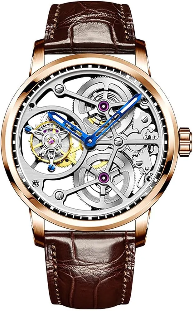 Reserve Sapphire Middle Case Double Barrel System Mechanical Man Wristwatches Sapphire Crystal Luxury Watches 1945 Haofa Skeleton Flying Tourbillon conversational watch sanitation Men Watch 60 Hour Power 